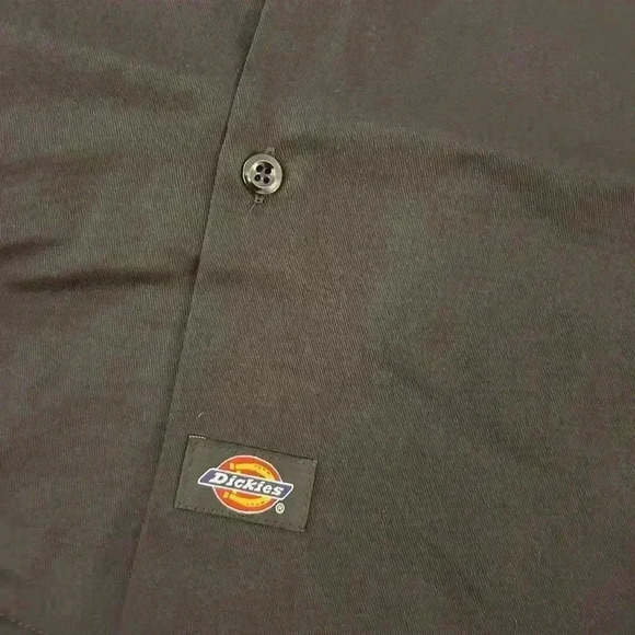 Men’s Dickies Black Short Sleeved Workwear Shirt White Logo size XL - Picture 4 of 7